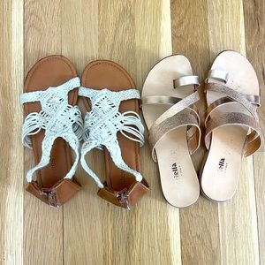(2) Pair Girls Dress Sandals